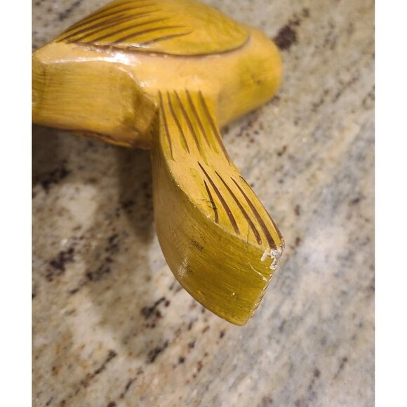 Vintage Painted Carved Perched Bird Wall Hanging Yellow Folk Art About 9" - Picture 8 of 12